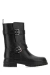 Gianvito Rossi Black Leather Biker Boots In Black
