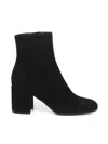 Gianvito Rossi Block Heel Ankle Boots With Suede Finish In Black