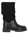 Gianvito Rossi Stivali Thurso Nero In Pelle E Tessuto Donna In Black