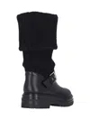 Gianvito Rossi Stivali Thurso Nero In Pelle E Tessuto Donna In Black+black