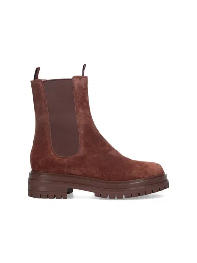 Gianvito Rossi Wylie 60 Suede Chelsea Boots In Brown