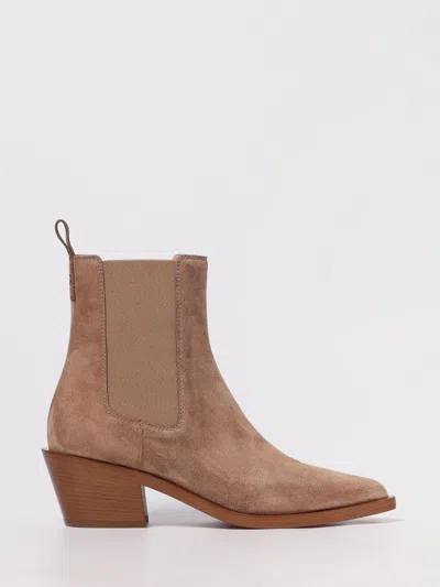Gianvito Rossi Suede Leather Ankle Boots In Brown