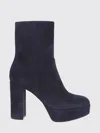Gianvito Rossi Stylish Block Heel Ankle Boot Design In Blue