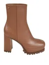Gianvito Rossi Harlem 70 Leather Platform Ankle Boots In Brown