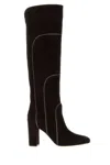Gianvito Rossi Dark Brown Suede Juliette Boots In Multi