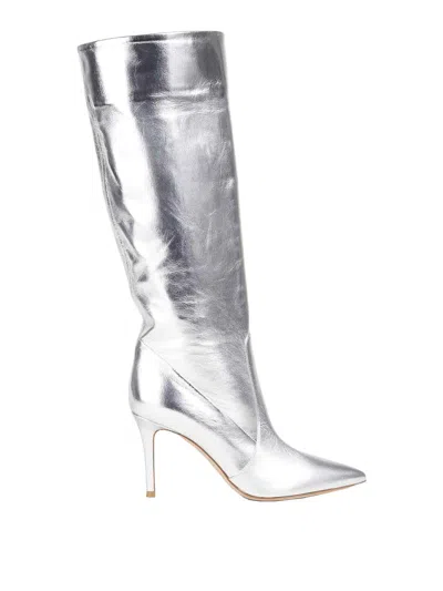 Gianvito Rossi Woman Boot Silver Size 8 Leather