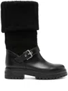 Gianvito Rossi Black Leather And Fabric Thurso Boots In Black