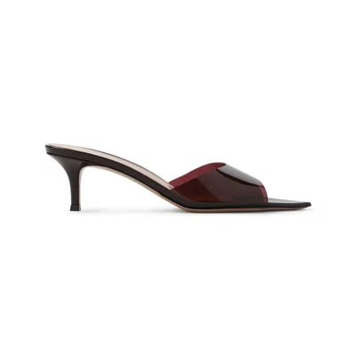 Gianvito Rossi Bourgogne Elle 55 Patent Leather Mules In Burgundy