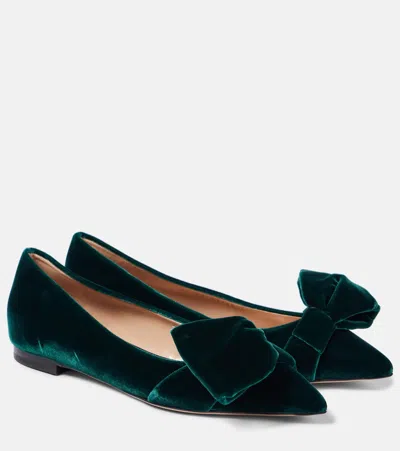 Gianvito Rossi Leather Paradi Ballet Flats In Green