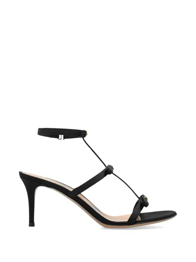 Gianvito Rossi Malou 70 Grosgrain Bow Sandals In Black