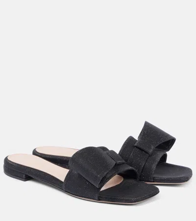 Gianvito Rossi Pantoletten Bow In Schwarz