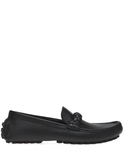 Gianvito Rossi Monza Braid-trimmed Leather Loafers In Black