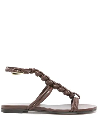 GIANVITO ROSSI BRAIDED FLAT SANDALS