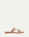 Gianvito Rossi Braided Leather Flat Slingback Sandals In Praline