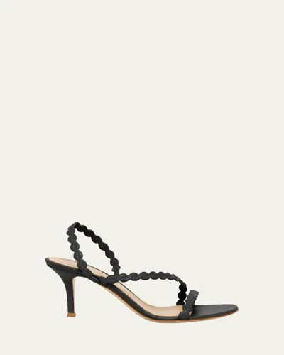 GIANVITO ROSSI BRAIDED LEATHER SLINGBACK SANDALS