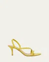 Gianvito Rossi Braided Leather Slingback Sandals In Sorrento