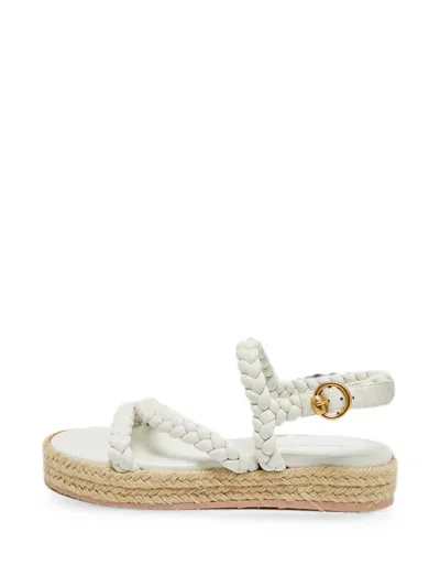 Pre-owned Gianvito Rossi Braided Platform Sandals In White