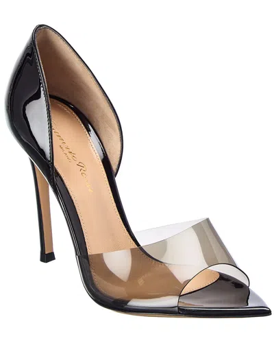 Gianvito Rossi Bree 150 Patent & Vinyl Sandal In Black
