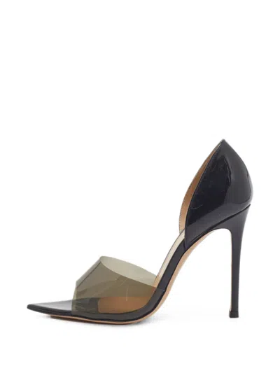 Pre-owned Gianvito Rossi Bree Transparent Panel Pumps In Black