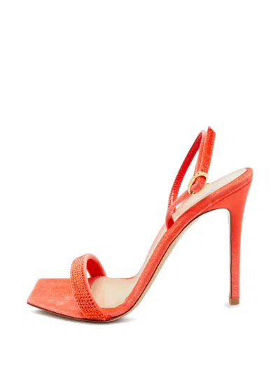Pre-owned Gianvito Rossi Britney Crystal-embellished Sandals In Orange