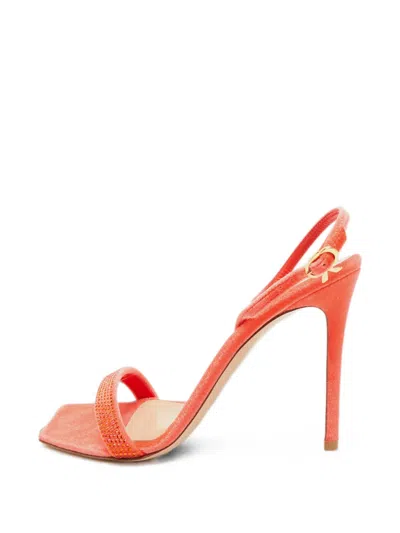 Pre-owned Gianvito Rossi Britney Crystal-embellished Sandals In Red