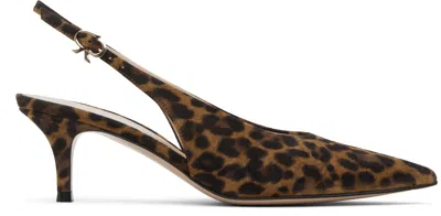 Gianvito Rossi Brown & Black Robbie Sling 55 Heels