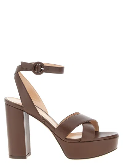 Gianvito Rossi Brown Ankle Strap Heels