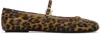 Gianvito Rossi Carla Leopard-print Suede Mary Jane Ballet Flats In Almond Leopard Print