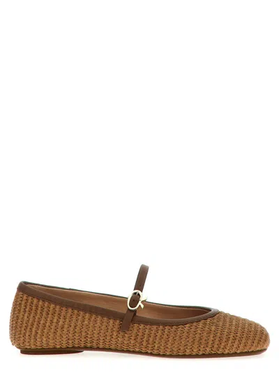 GIANVITO ROSSI BROWN CARLA BALLET FLATS