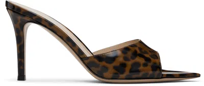 Gianvito Rossi Brown Elle 85 Heeled Sandals In Animal Print