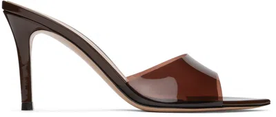 GIANVITO ROSSI BROWN ELLE 85 HEELED SANDALS