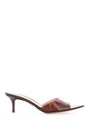 Gianvito Rossi Brown Glossy Tpu Sandals With Stiletto Heel In Brown