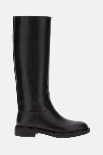 GIANVITO ROSSI BROWN LEATHER HIGH BOOTS
