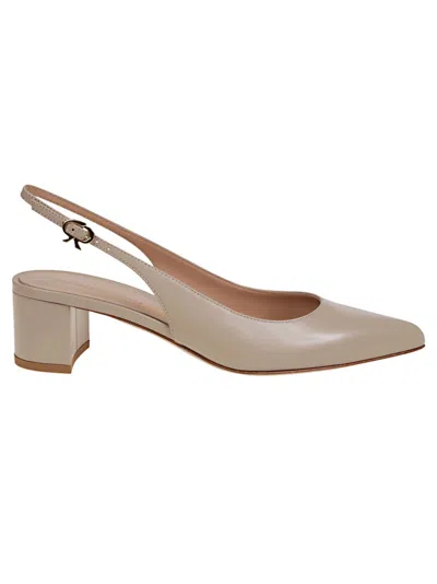 Gianvito Rossi Brown Leather Slingback Pumps