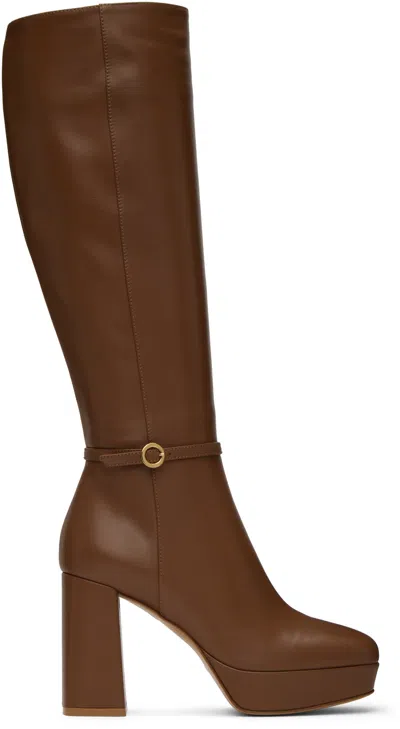 Gianvito Rossi Brown Moreau Boots In Cuoio