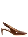 Gianvito Rossi 'ric' Kitten Heel Slingbacks In Brown