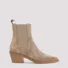 Gianvito Rossi Suede Leather Ankle Boots In Neutral