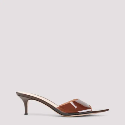 GIANVITO ROSSI BROWN SLIP ON HEELS