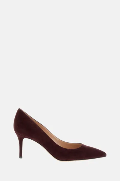 Gianvito Rossi Brown Slip On Pumps In Red