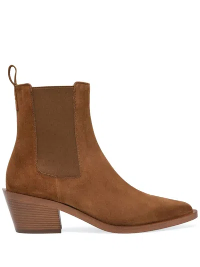 GIANVITO ROSSI BROWN WYLIE ANKLE BOOTS