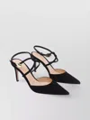 Gianvito Rossi Buckle Detail Strappy Suede Stiletto Pumps