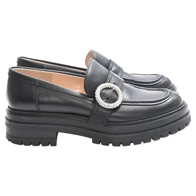 Gianvito Rossi Buckle-embellished Loafers In Black Leather