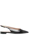 Gianvito Rossi Buckle-fastened Black Calf Leather Flats In Black