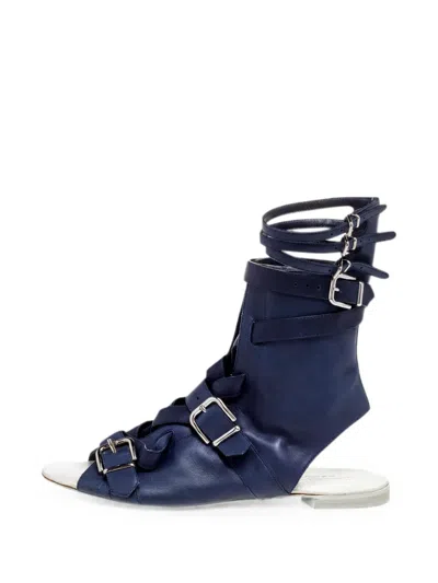 Pre-owned Gianvito Rossi Buckle Gladiator Sandals In Blue