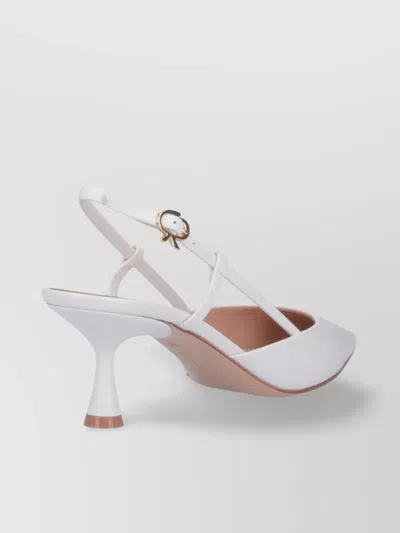 Gianvito Rossi Buckle Mid Heel Pointed Toe Pumps In White