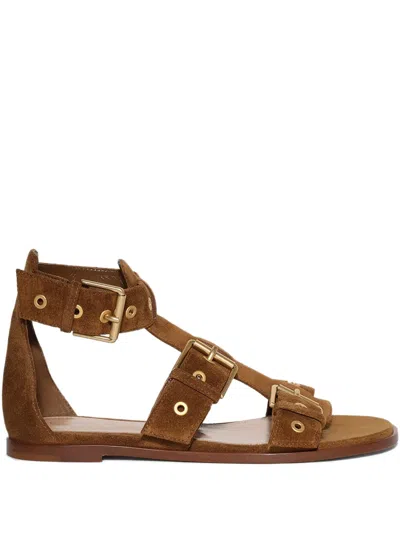 Gianvito Rossi Buckle-strap Flat Sandals In Green