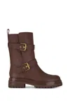 Gianvito Rossi Thiago Flair Buckled Textured-leather Boots In Brown