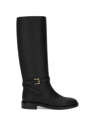 Gianvito Rossi Buckle-strap Knee-high Boots In Black