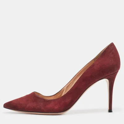 Pre-owned Gianvito Rossi Burgundy Suede Gianvito 105 Pumps Size 40