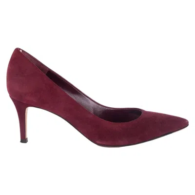 Pre-owned Gianvito Rossi Burgundy Suede Gianvito 70 Pointed-toe Pumps Shoes 36 In Red